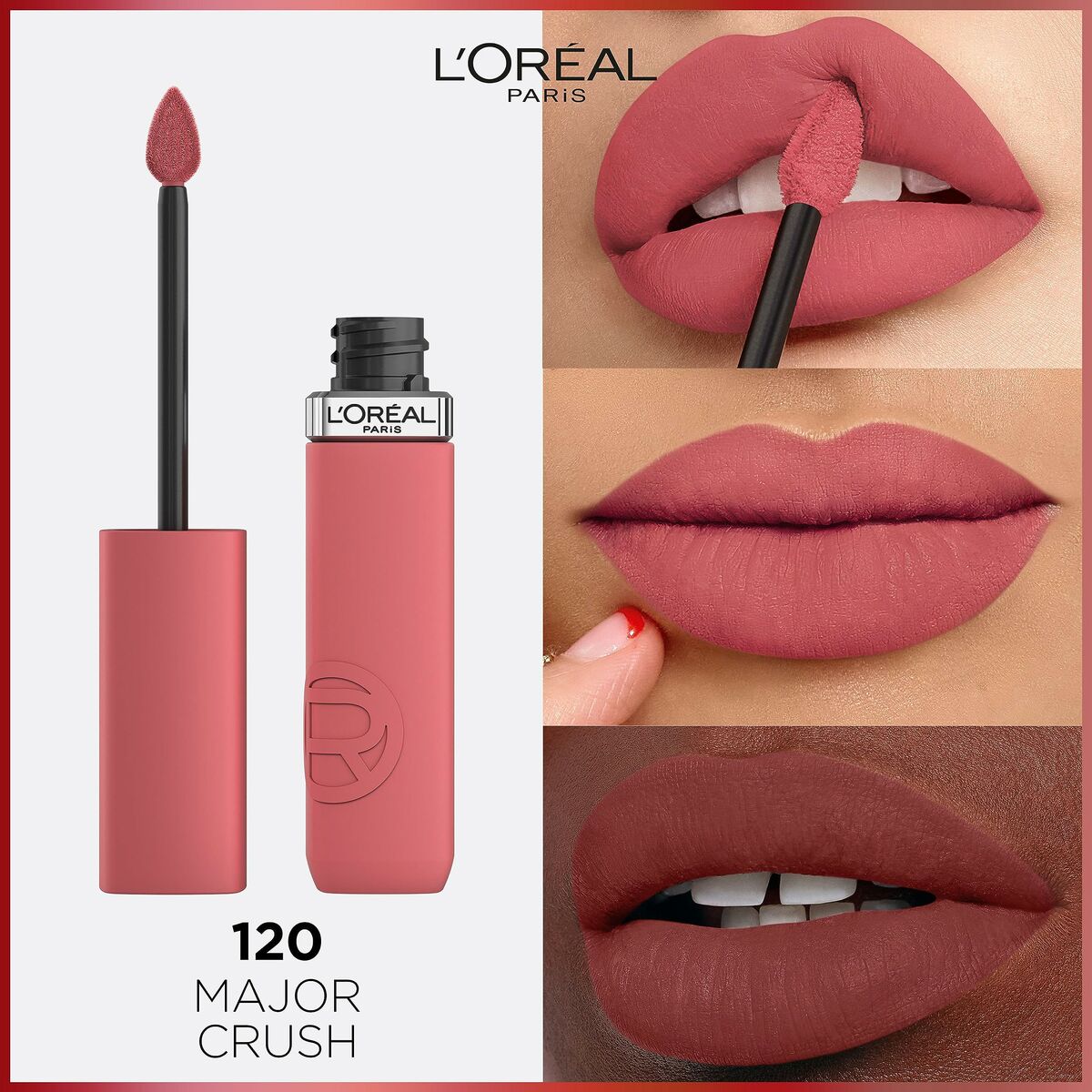 Liquid lipstick L'Oreal Make Up Infaillible Matte Resistance Nº 120 Nº 120-Major Crush (1 Unit) makeup packaging
