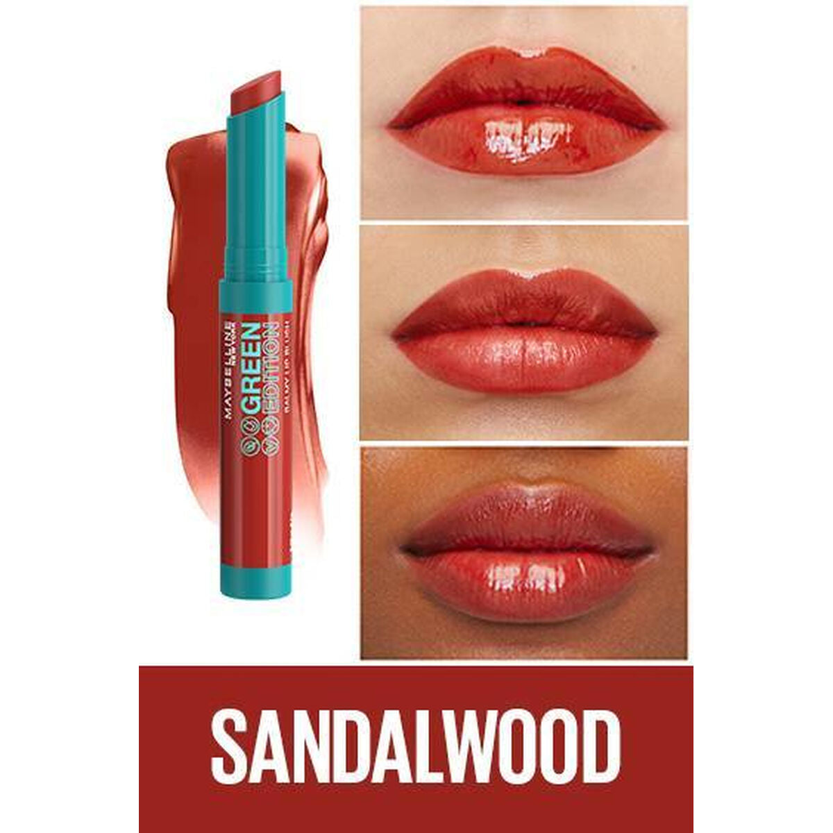 Coloured Lip Balm Maybelline Green Edition Nº 10-Sandalwood 1,7 g 1.7 g skincare packaging
