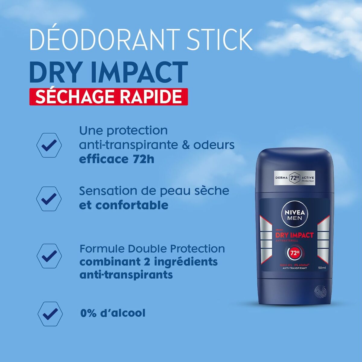 Spray Deodorant Nivea MEN DRY IMPACT 50 ml for Men product packaging