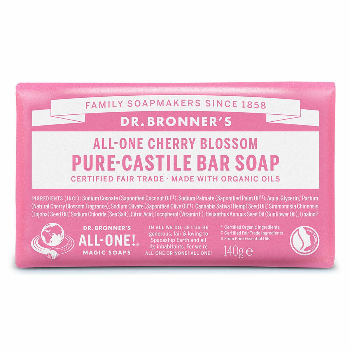 Soap Cake Dr Bronner's All One Cherry Blossom 140 g product packaging