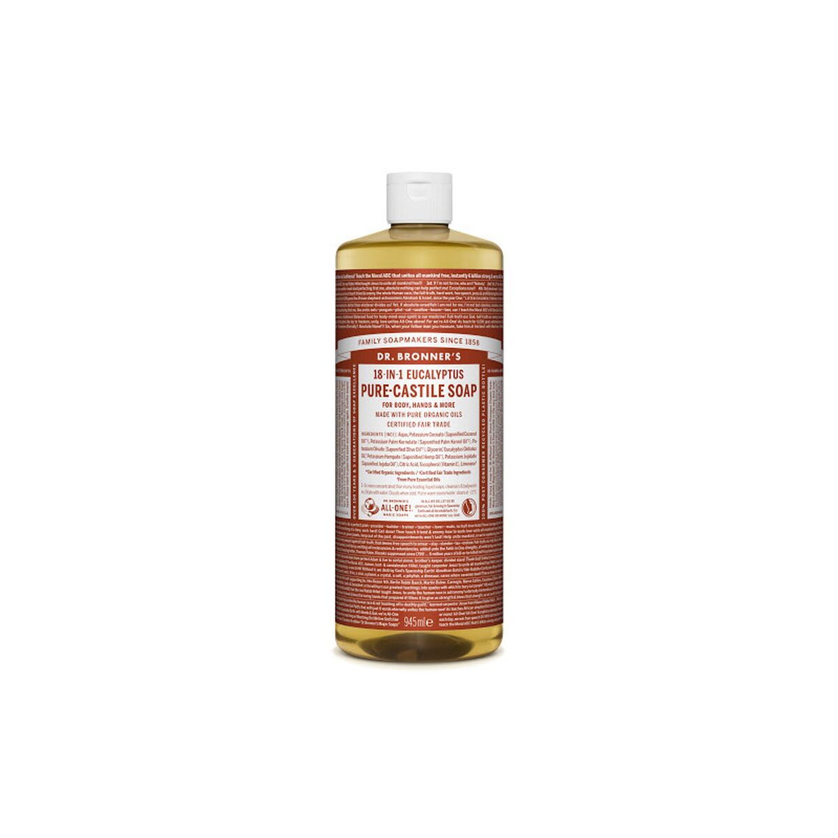 Liquid Soap Dr Bronner's 18 in 1 Eucalyptus 945 ml product packaging