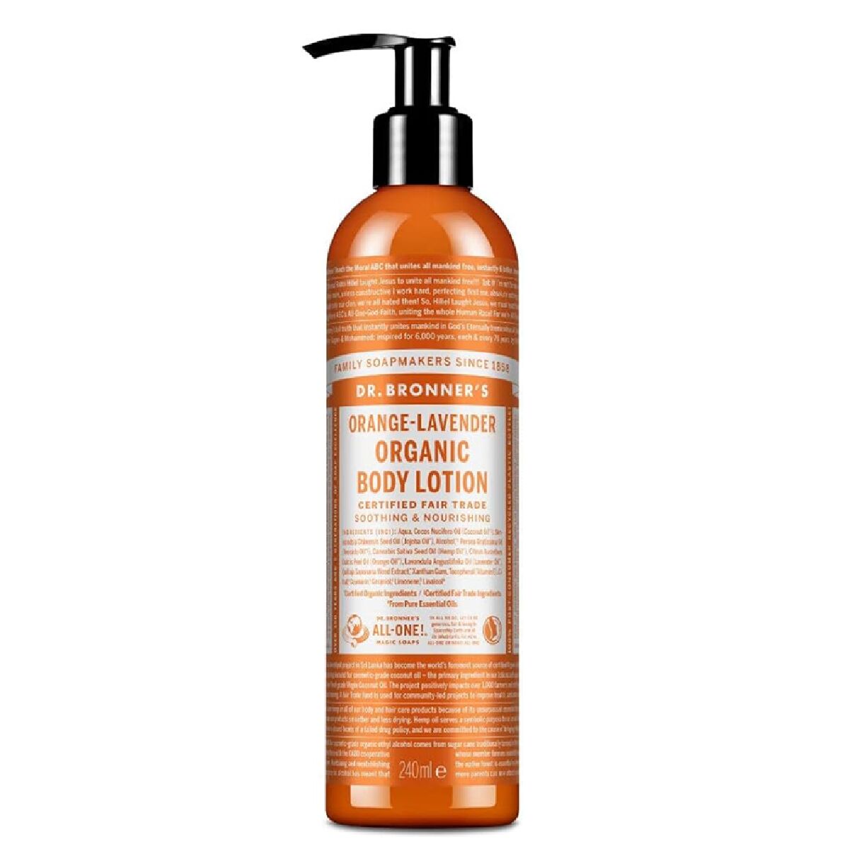 Body Lotion Dr Bronner's Naranja-Lavanda 240 ml skincare packaging