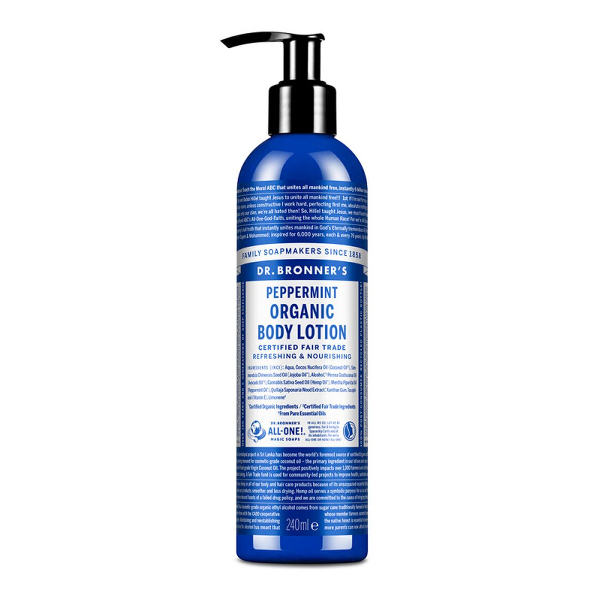 Body Lotion Dr Bronner's Menta skincare packaging