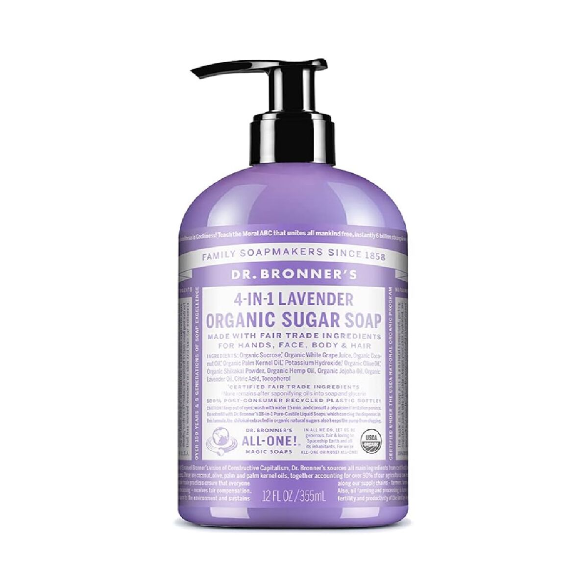 Hand Soap Dr Bronner's 4 in 1 Lavender 355 ml product packaging