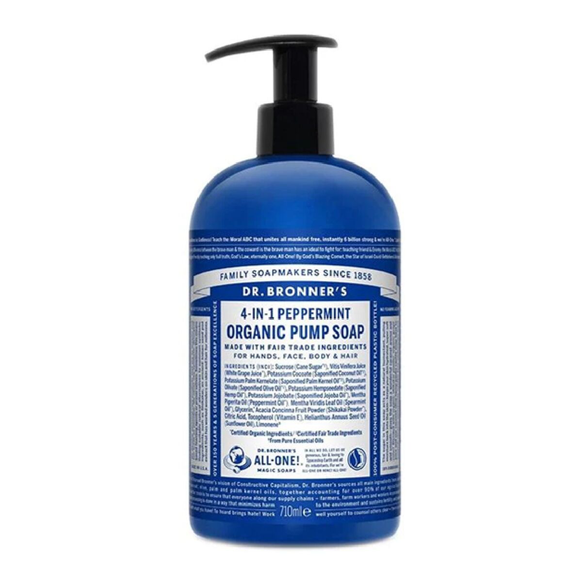 Hand Soap Dr Bronner's 4 in 1 Peppermint 710 ml product packaging