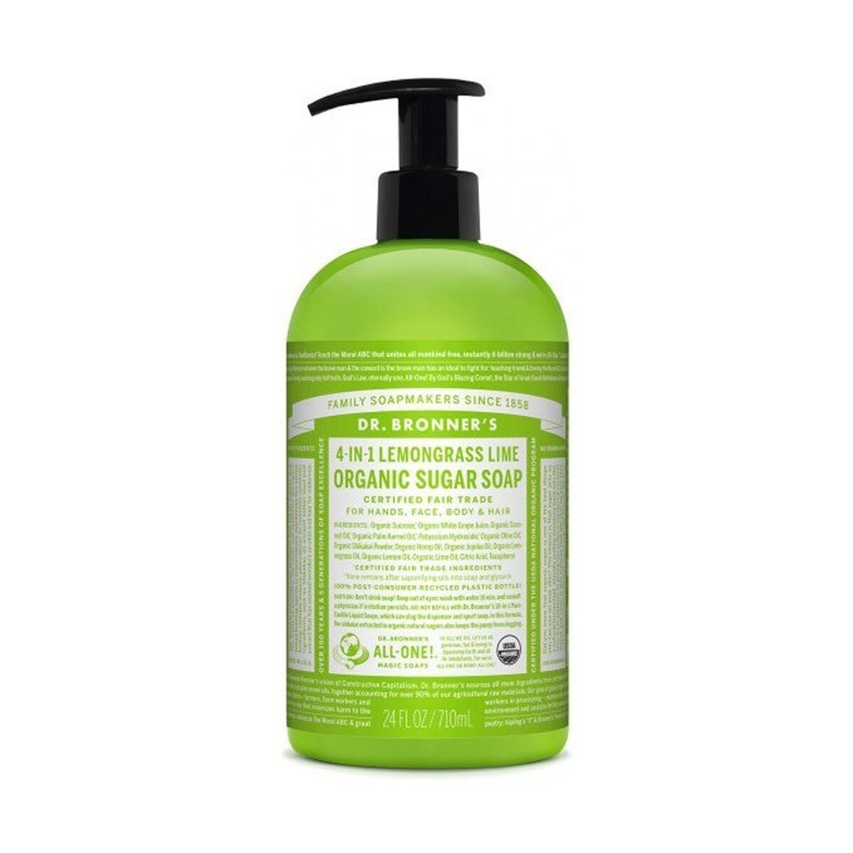 Liquid Soap Dr Bronner's Lemongrass Lime 710 ml product packaging