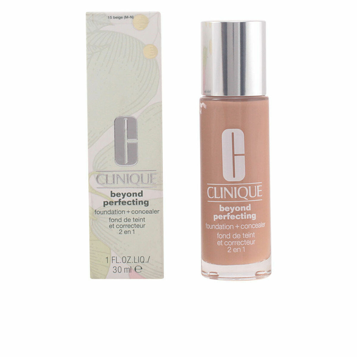 Liquid Make Up Base Clinique Beyond Perfecting Nº 15-Beige 30 ml 2-in-1 product packaging