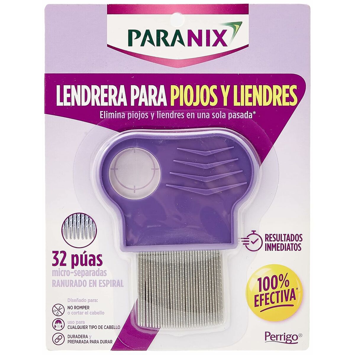 Lice comb Paranix Lendrera Metálica product packaging