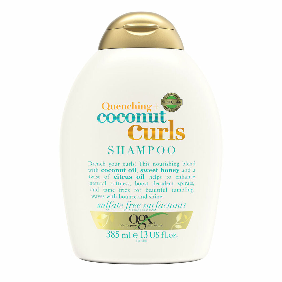 Shampoo for Curly Hair OGX COCONUT CURLS 385 ml shampoo bottle