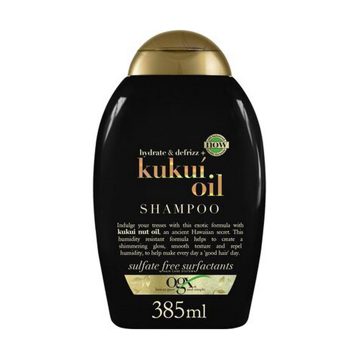 Anti-Frizz Shampoo OGX Kukui Oil 385 ml Kukui oil shampoo bottle