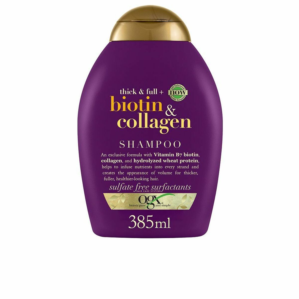 Volumising Shampoo OGX V97670 385 ml Collagen Biotin shampoo bottle