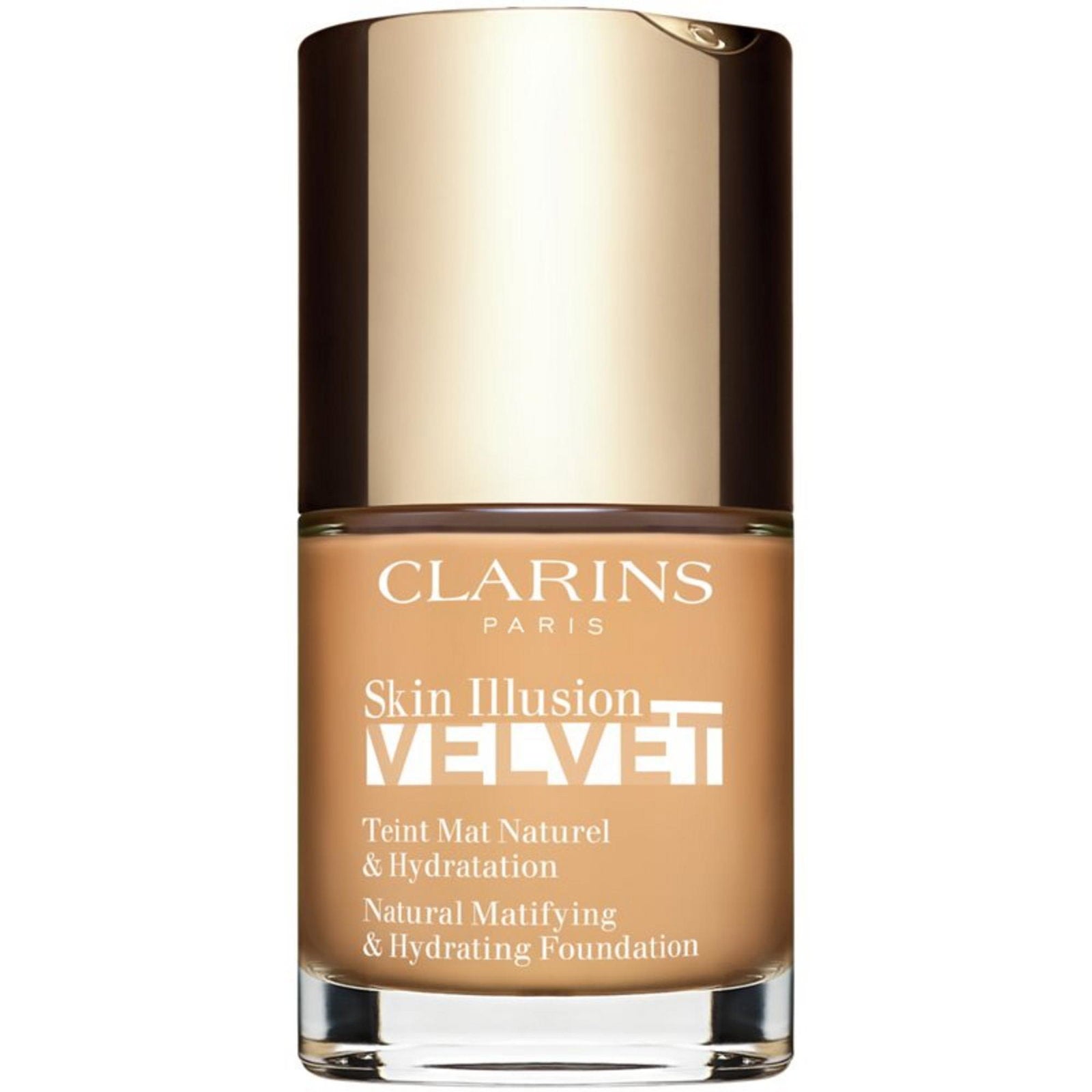 Clarins, Skin Illusion Velvet Foundation, Matte, Liquid Foundation, 110.5W, Tawny, 30 ml