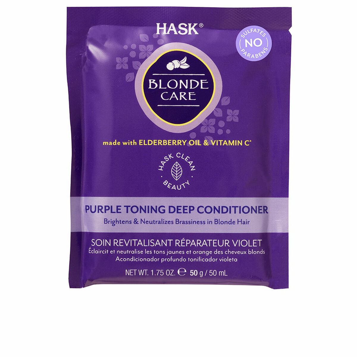 Colour Reviving Conditioner for Blonde Hair HASK Blonde Care 50 g for Women conditioner bottle
