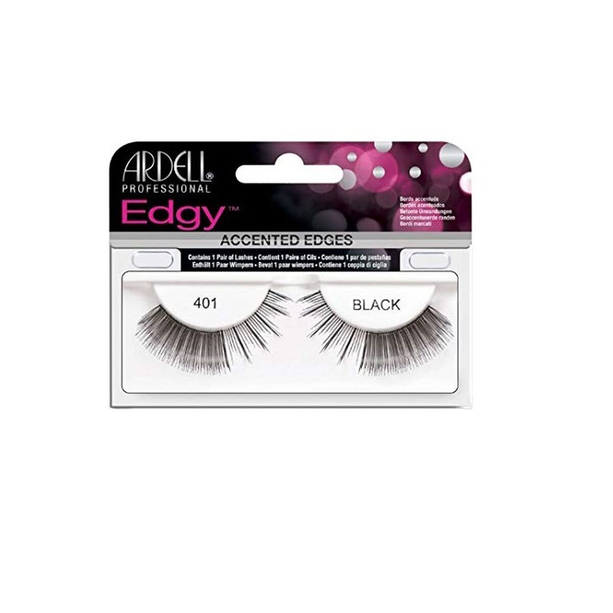 Set of false eyelashes Ardell Edgy Nº 401 product packaging
