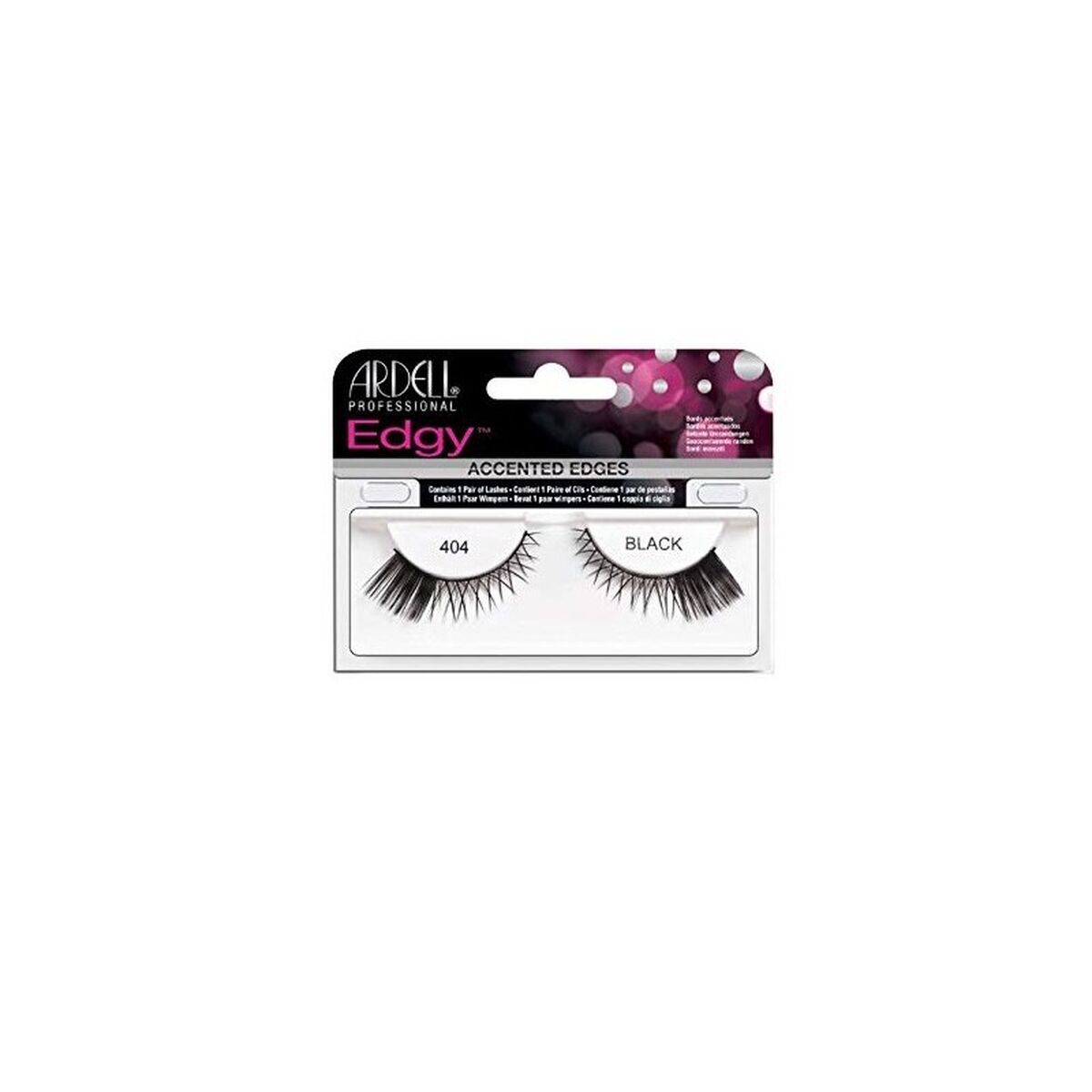 Set of false eyelashes Ardell Edgy Nº 404 product packaging