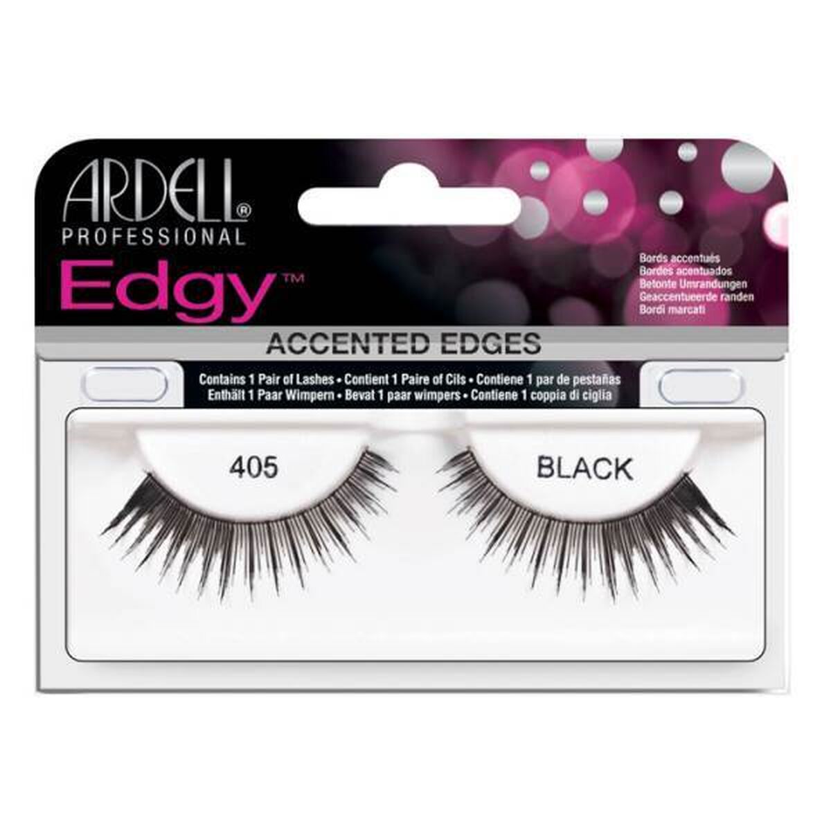 Set of false eyelashes Ardell Edgy Nº 405 product packaging