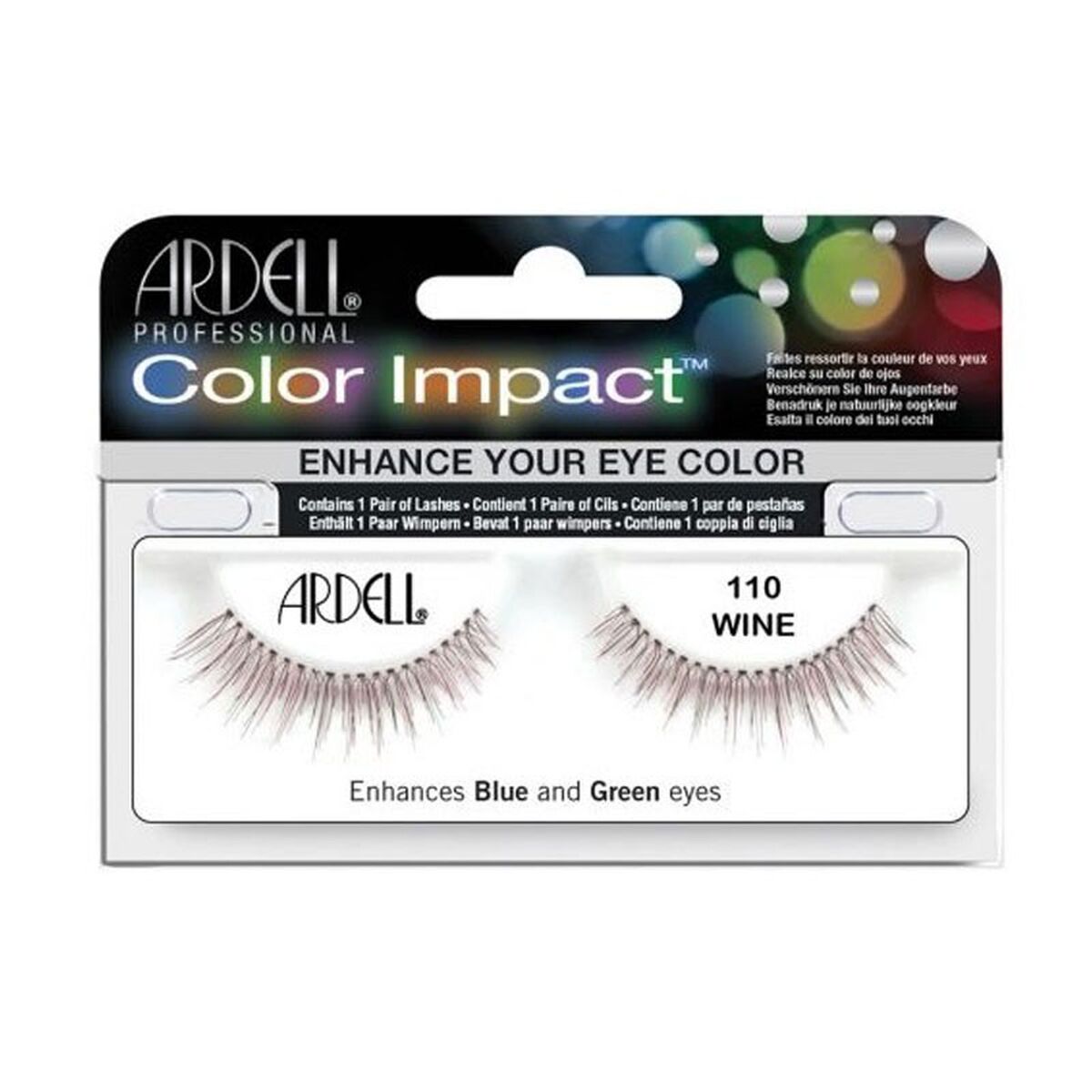 Set of false eyelashes Ardell Color Impact Nº 110 Wine product packaging