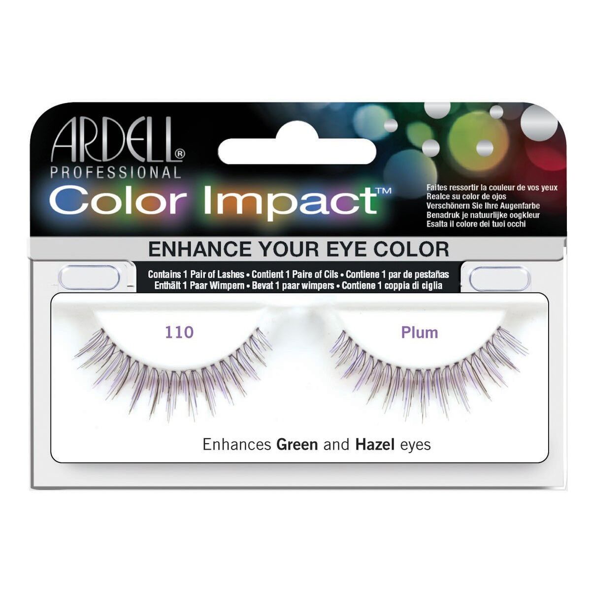 Set of false eyelashes Ardell Color Impact Nº 110 Plum product packaging