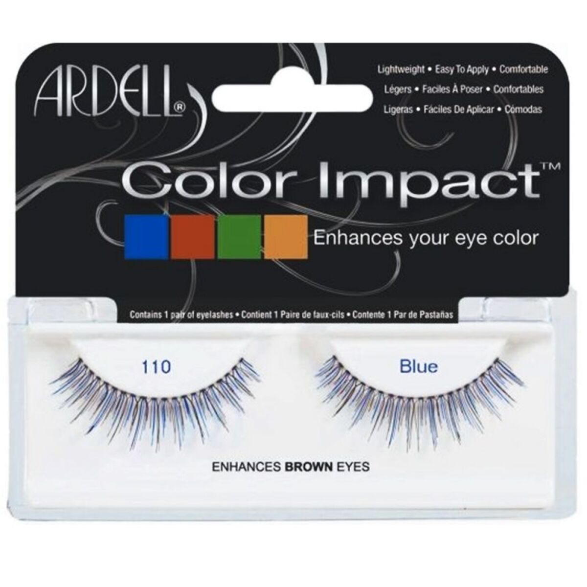 Set of false eyelashes Ardell Color Impact Nº 110 Blue product packaging