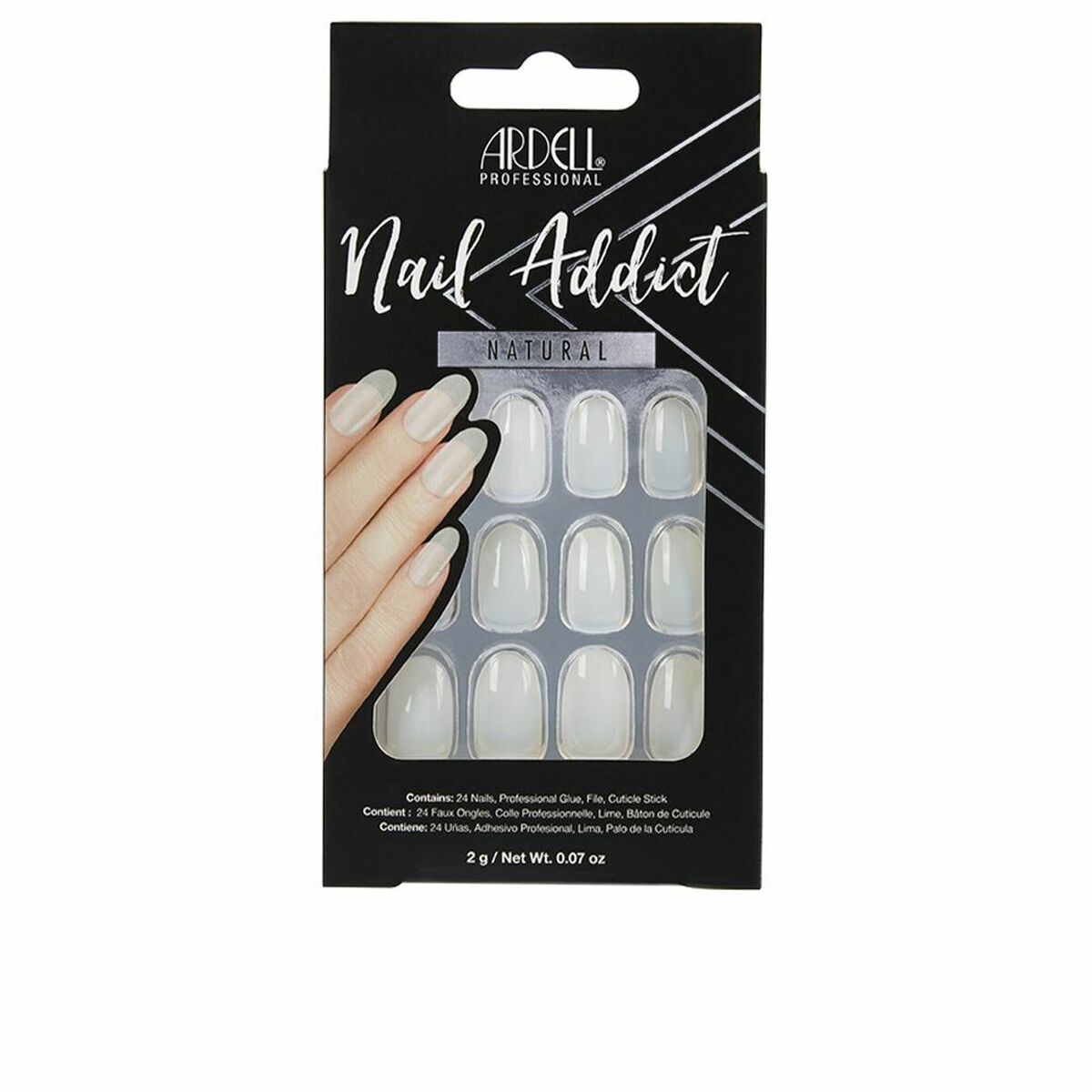 False nails Ardell Nail Addict Natural Oval (24 pcs) product packaging