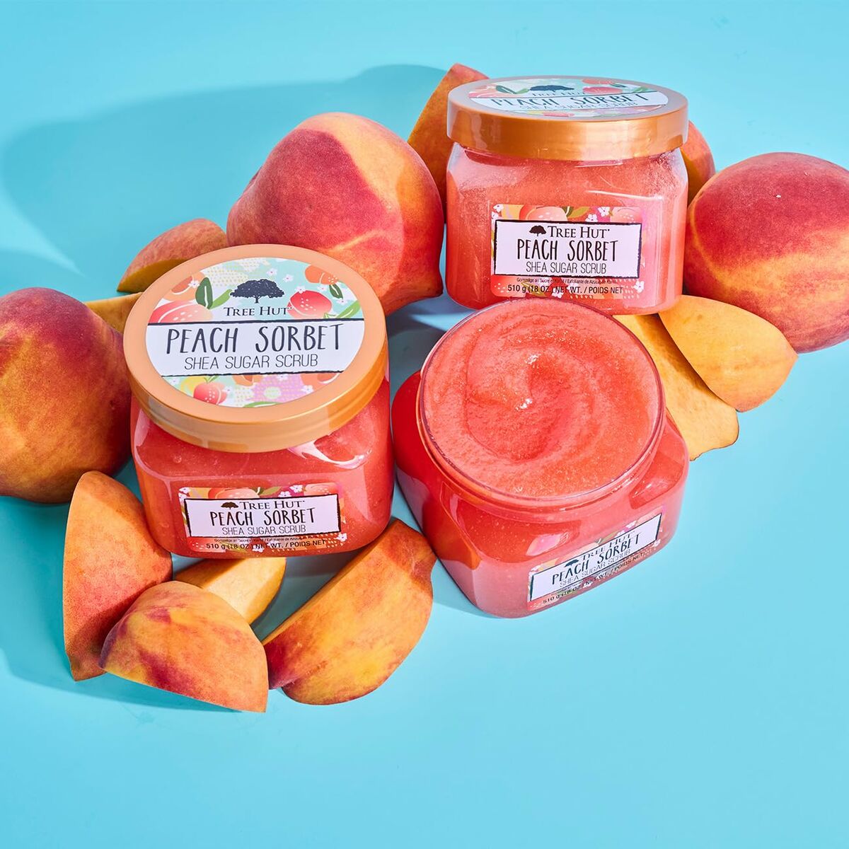 Body Exfoliator Tree Hut Peach Sorbet 510 g for Women product packaging
