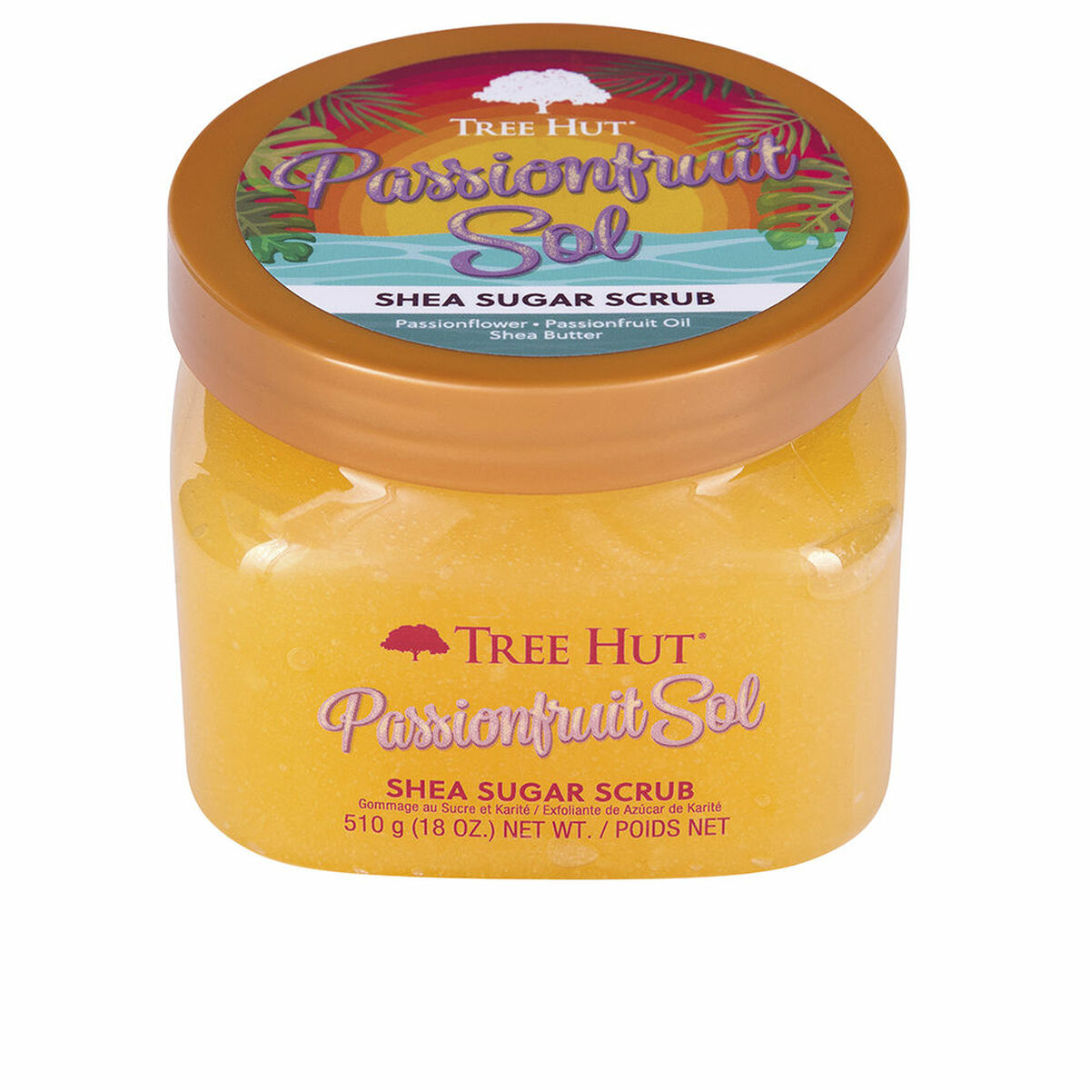 Body Exfoliator Tree Hut Passionfruit Sol 510 g for Women product packaging