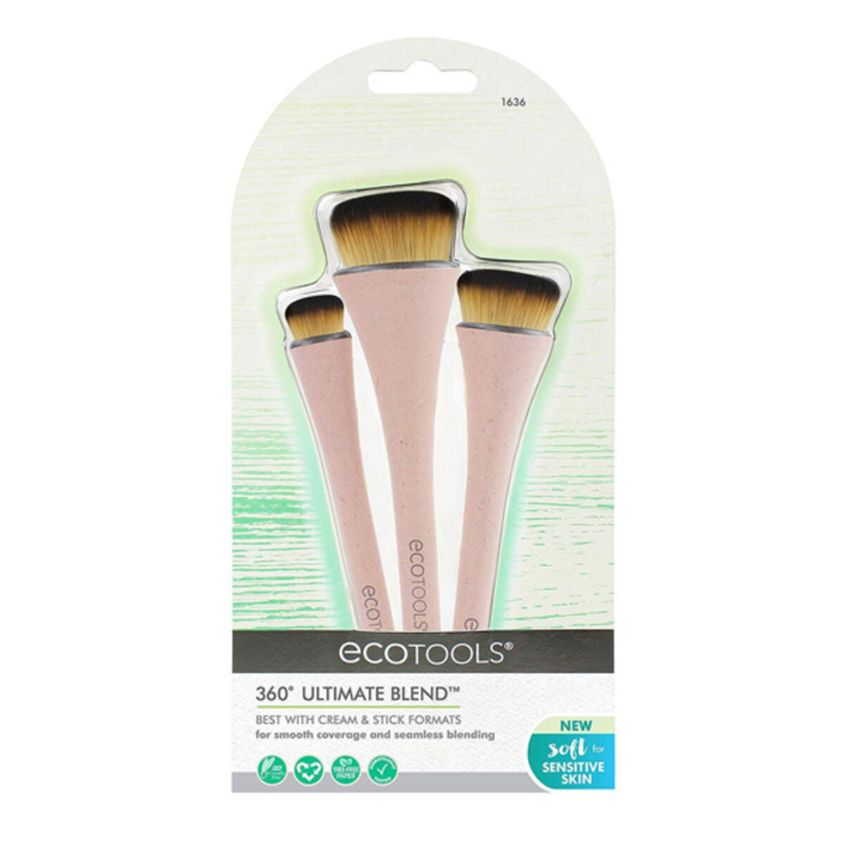 Make-up Brush 360º Ultimate Ecotools 1636 (2 pcs) 3 Pieces product packaging