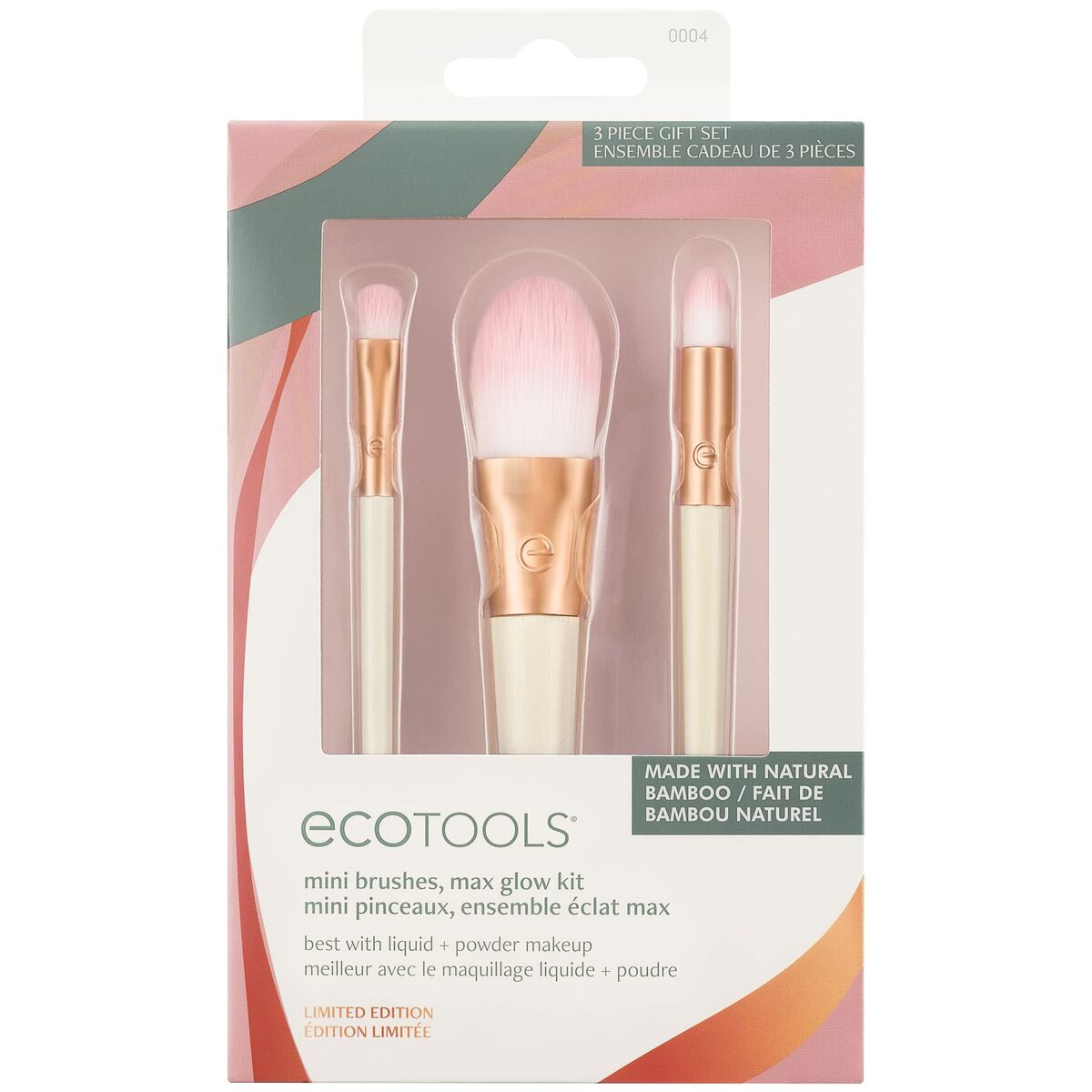 Set of Make-up Brushes Ecotools Ready Glow Limited edition 3 Pieces product packaging