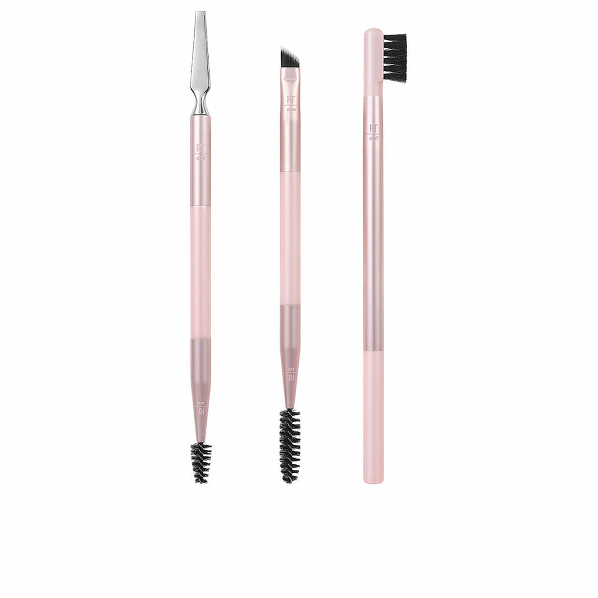 Set of Make-up Brushes Real Techniques Brow Styling Pink 3 Pieces product packaging
