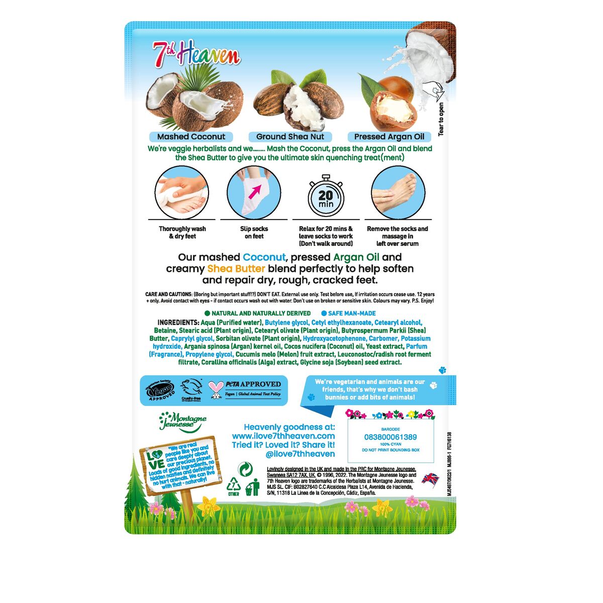 Moisturising Foot Cream 7th Heaven COCONUT (1 Unit) skincare packaging