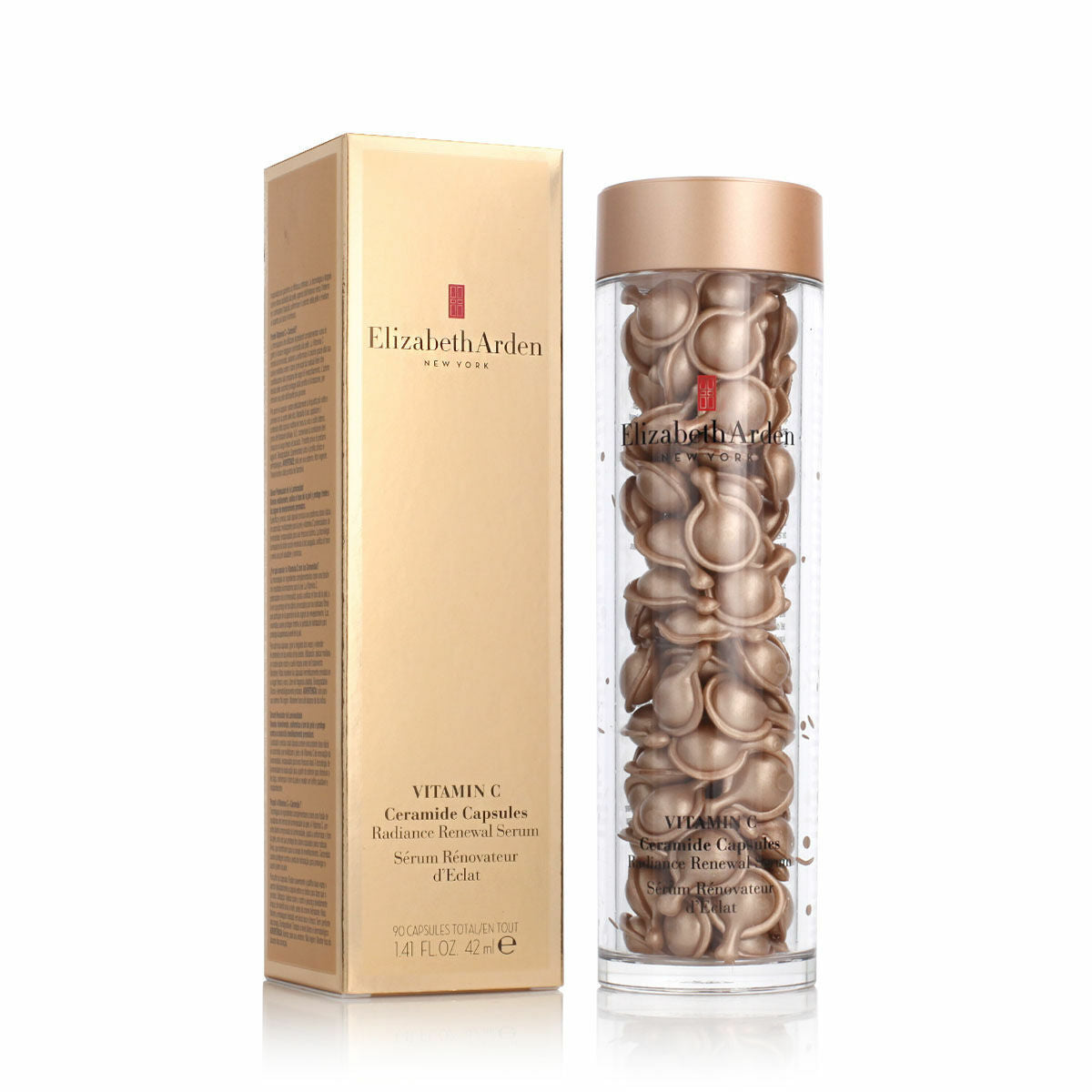 Illuminating Serum Elizabeth Arden Ceramide Vitamine C Capsules (90Units) for Women serum bottle