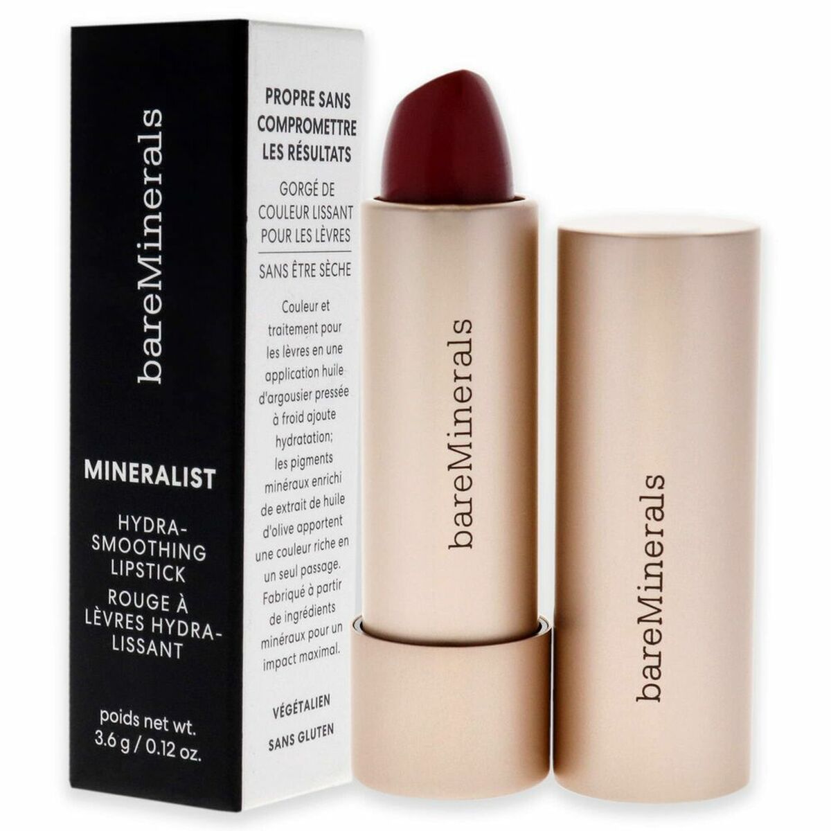Hydrating Lipstick bareMinerals Mineralist Fortitude 3,6 g 3.6 g makeup packaging