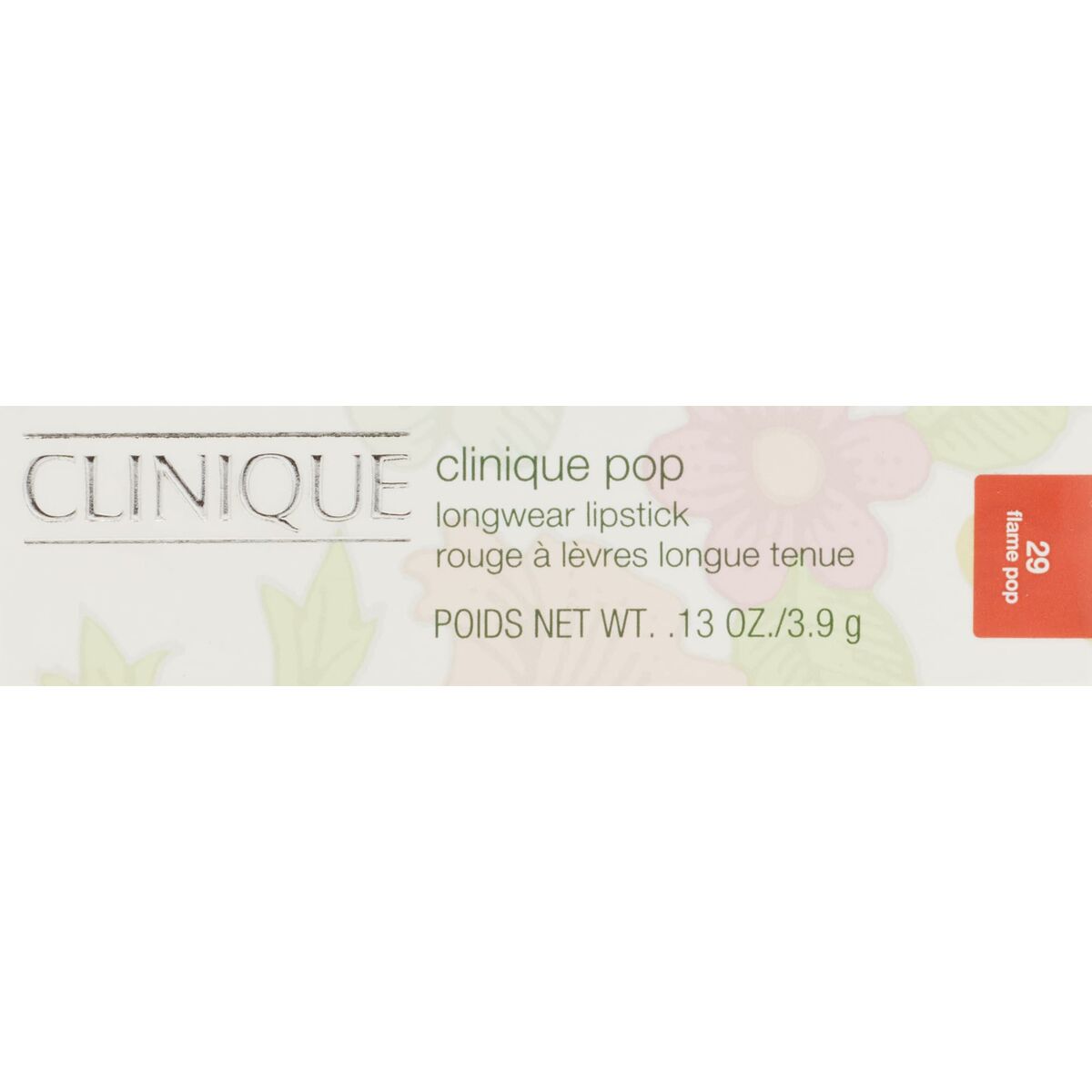 Lipstick Clinique POP LONGWEAR Orange Flame Pop 3,9 g 3.9 g makeup packaging