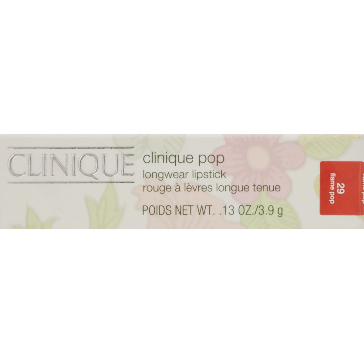 Lipstick Clinique POP LONGWEAR Orange Flame Pop 3,9 g 3.9 g makeup packaging