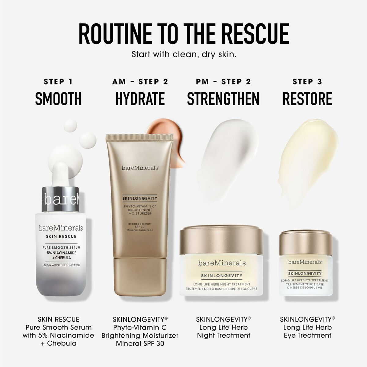 Day Cream bareMinerals SKIN RESCUE 30 ml for Women skincare packaging