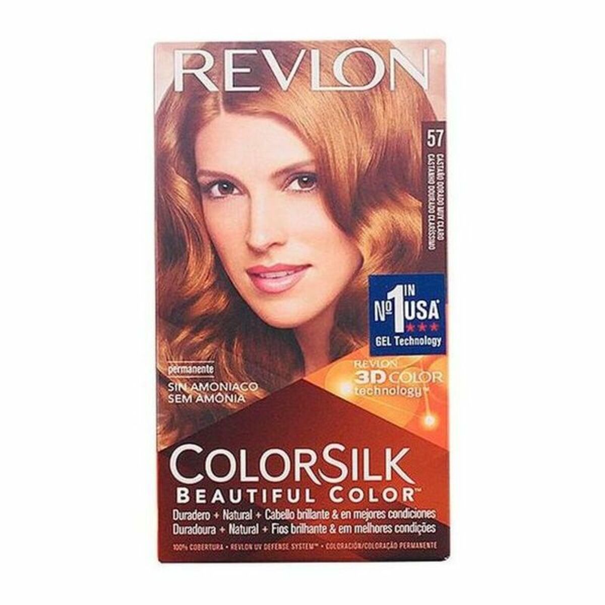 Dye No Ammonia Revlon I0021837 Very Light Golden Chestnut Nº 57-Castano Dorado Muy Claro (1 Unit) for Women product packaging