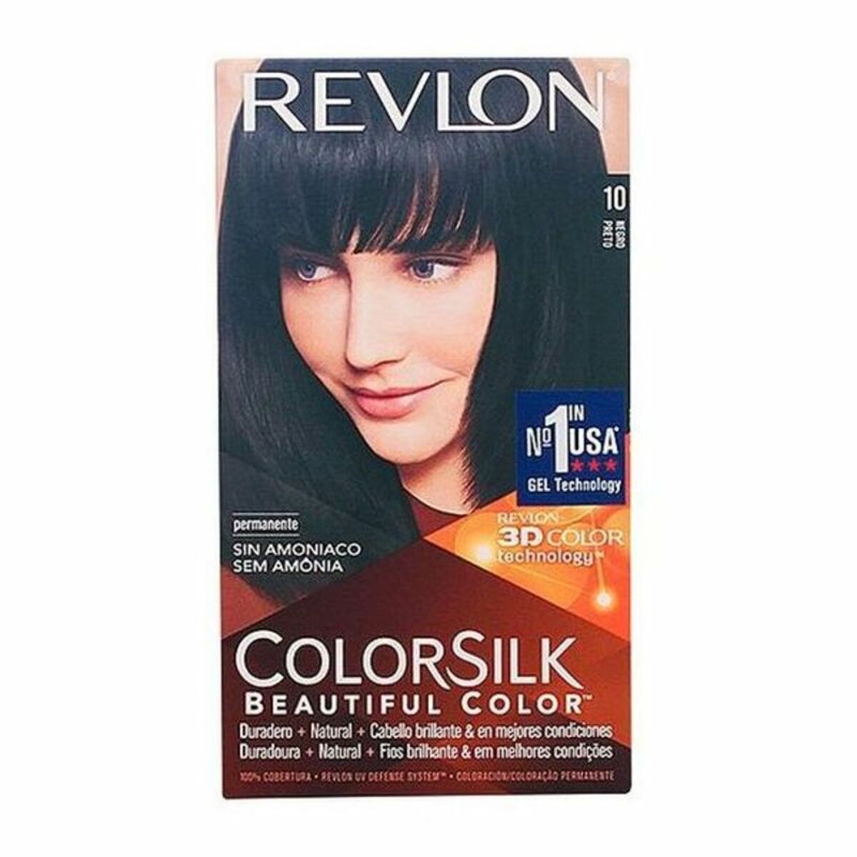 Dye No Ammonia Revlon Colorsilk Nº 10-Negro (1 Unit) for Women product packaging
