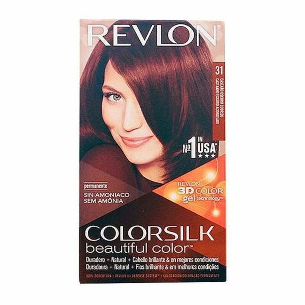 Dye No Ammonia Revlon Dark Copper Chestnut Nº 31-Castano Oscuro Cobrizo (1 Unit) for Women product packaging