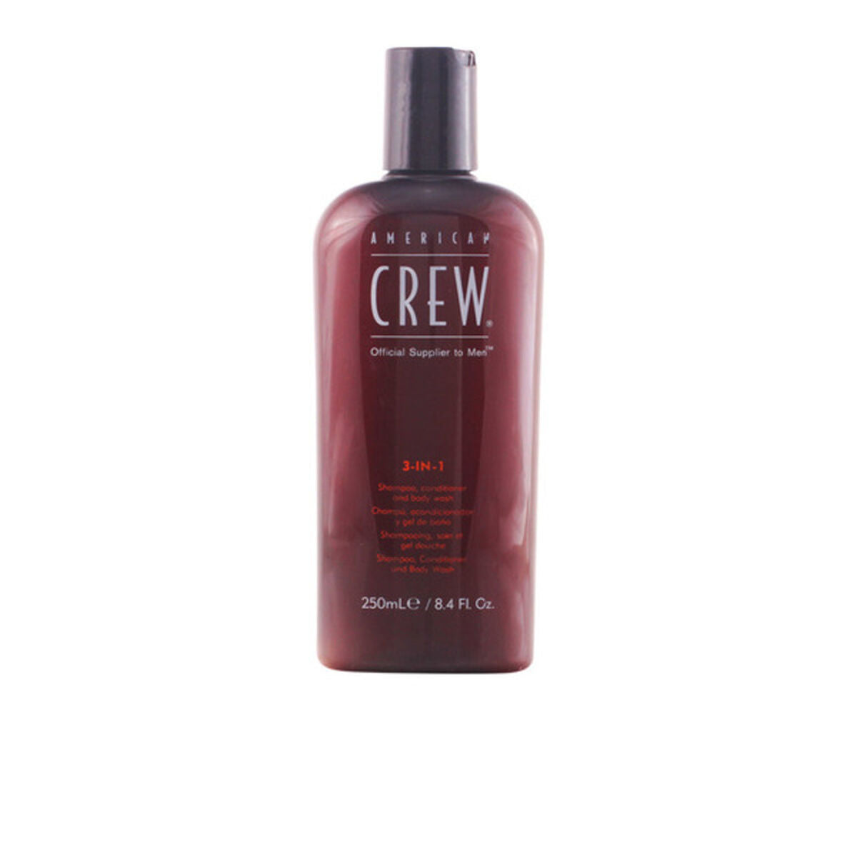 Shampoo American Crew 250 ml 3-in-1 Shower Gel for Men shampoo bottle