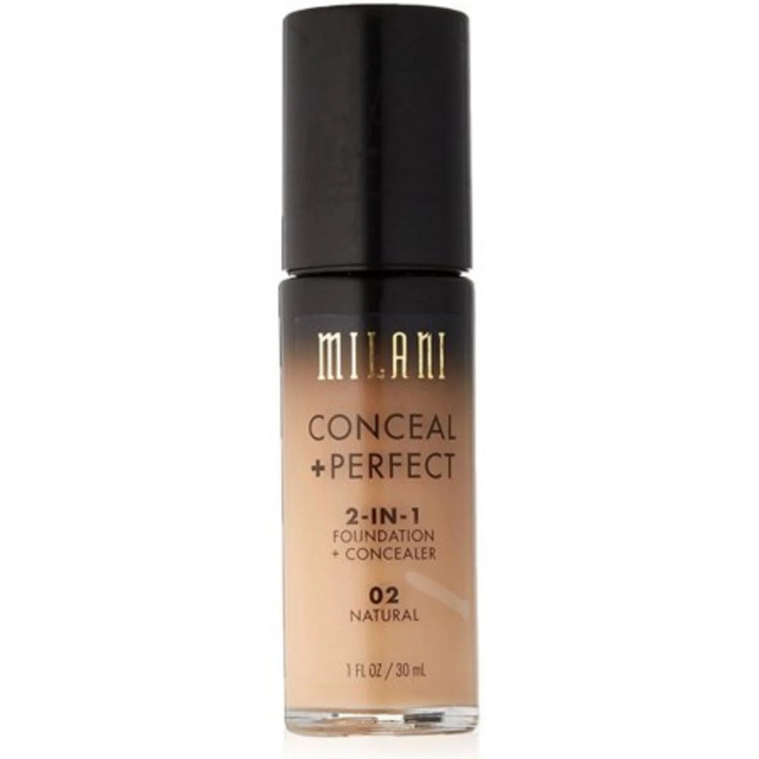 Milani, Conceal + Perfect, Liquid Foundation & Concealer 2-In-1, 02, Natural, 30 ml