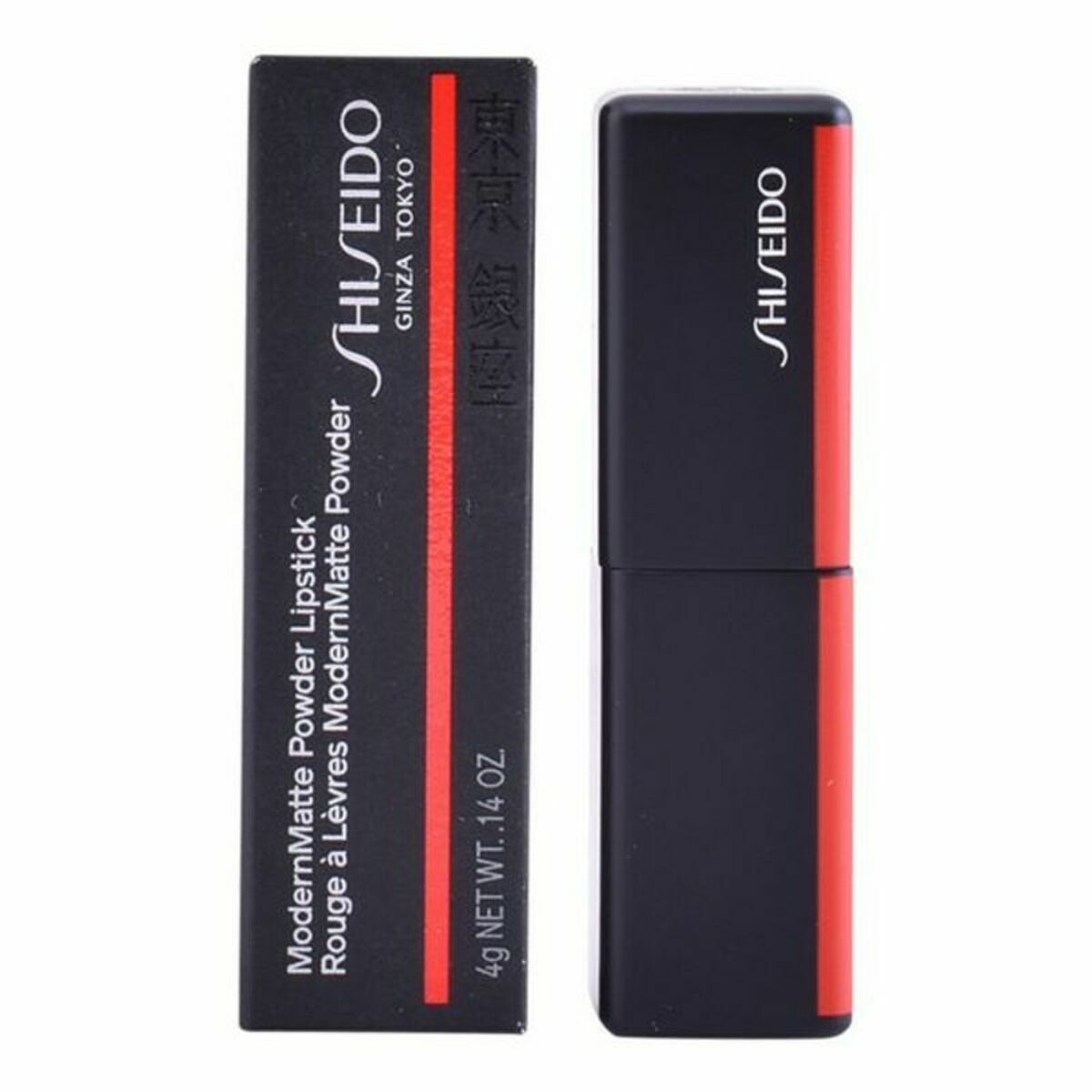 Lipstick Shiseido Smu Modernmatte Powder Lipstick 509 Flame Red Nº 509 4 g makeup packaging