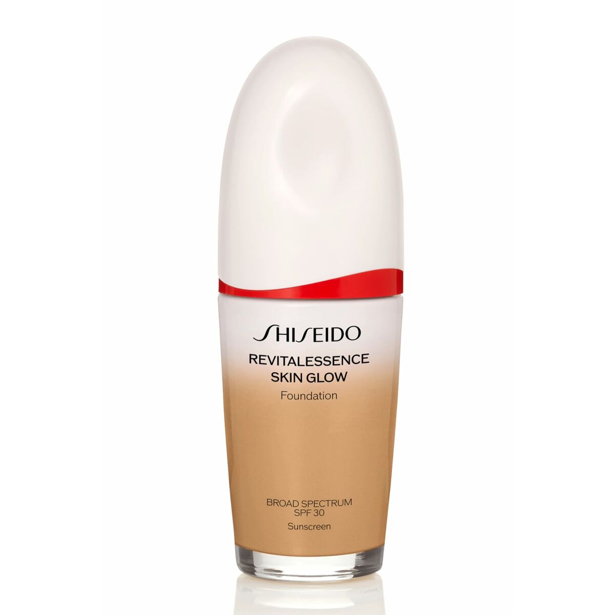 Liquid Make Up Base Shiseido Revitalessence Skin Glow Nº 350 30 ml product packaging