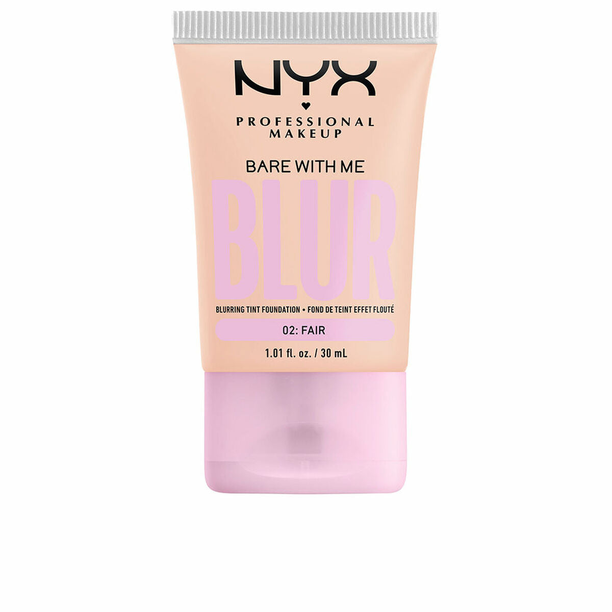 Liquid Make Up Base NYX Bare With Me Blur Nº 02 Fair Nº 02-Fair 30 ml product packaging