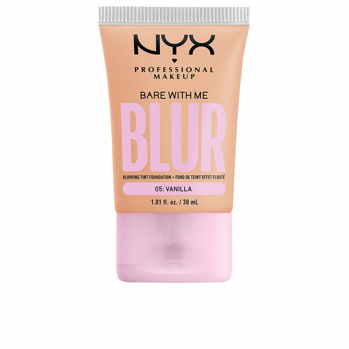 Liquid Make Up Base NYX Bare With Me Blur Nº 05-vanilla 30 ml product packaging