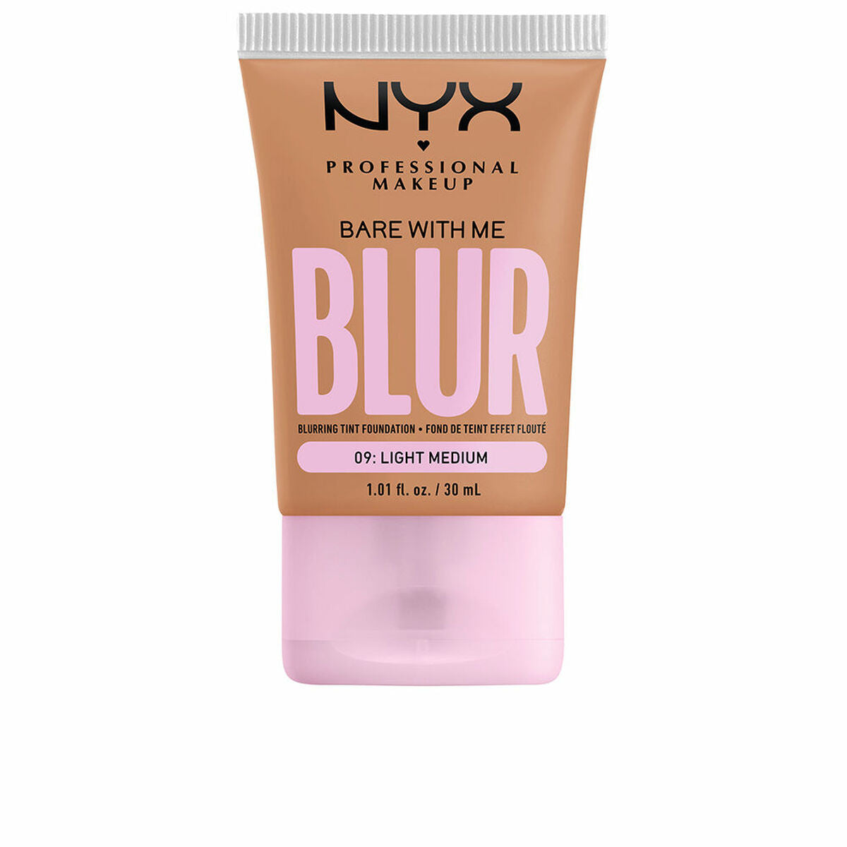 Liquid Make Up Base NYX Bare With Me Blur Nº 09-light medium 30 ml product packaging