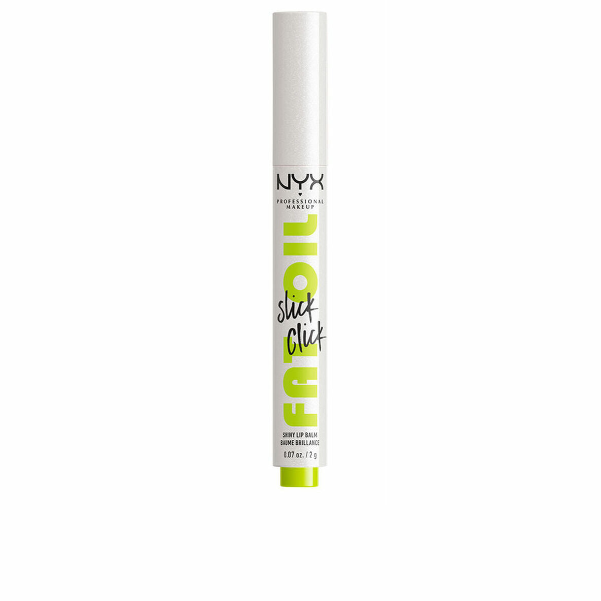 Coloured Lip Balm NYX Fat Oil Slick Click Man character 2 g skincare packaging