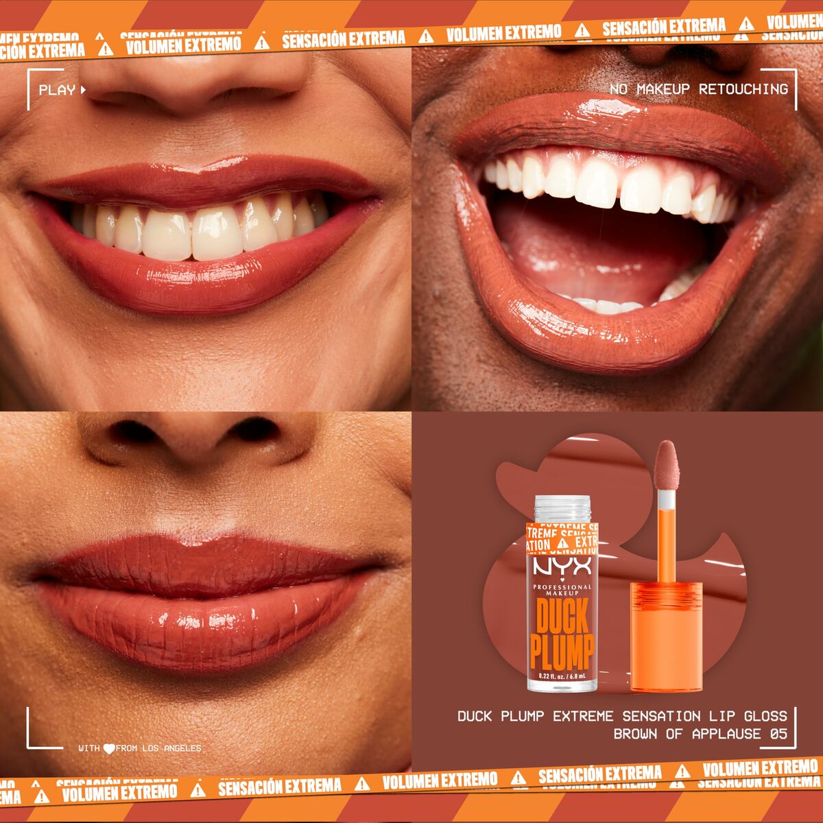 Lip-gloss NYX Duck Plump Brown of applause 6,8 ml product packaging 6.8 ml