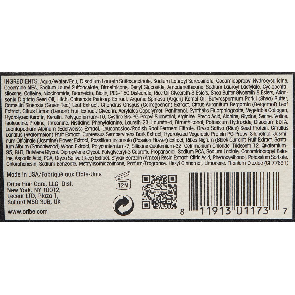 Shampoo Oribe shampoo bottle