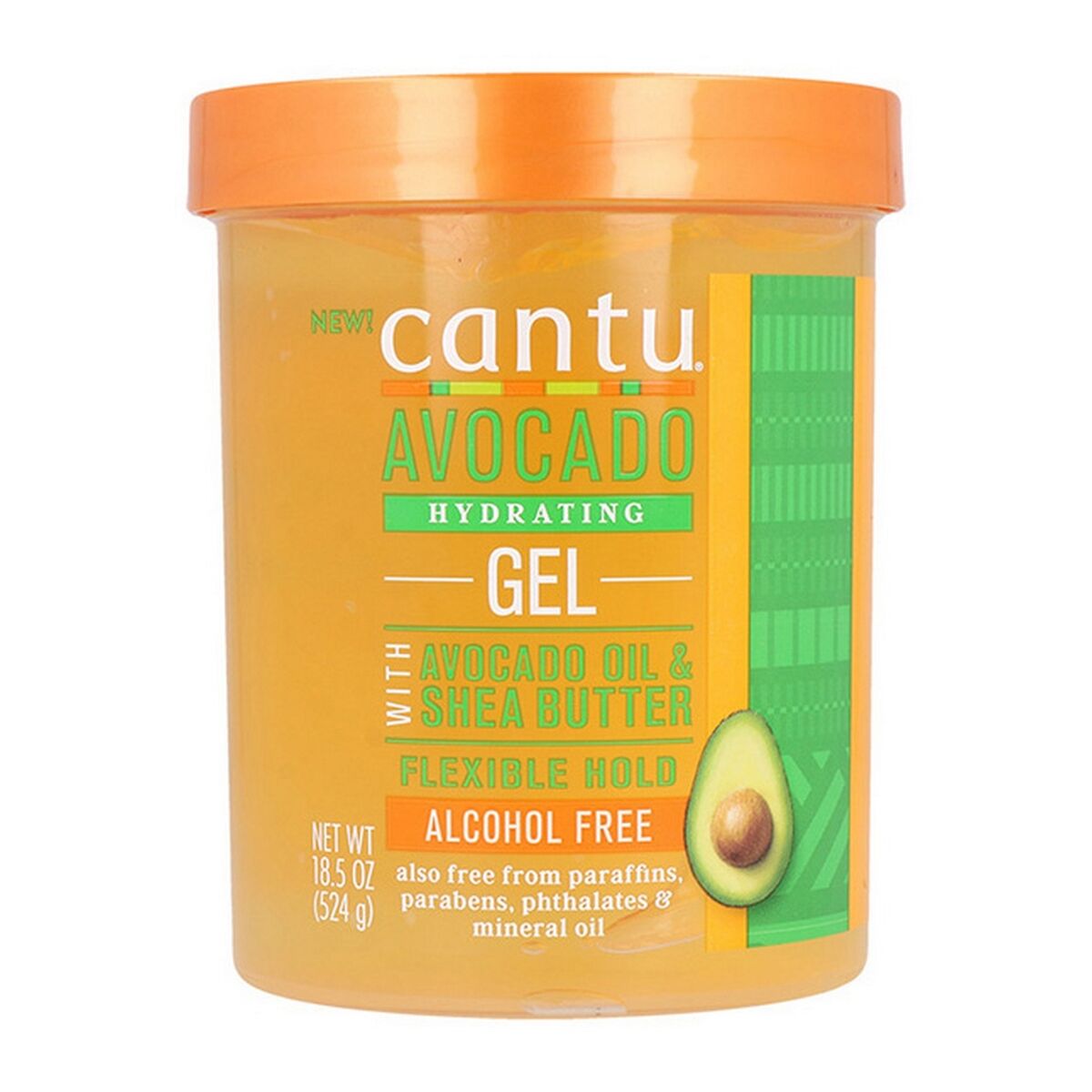 Shaping Gel Cantu Avocado Hydrating 524 g Avocado oil skincare packaging