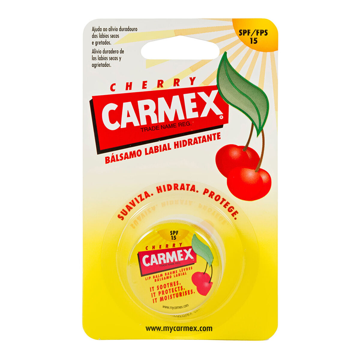 Lip Balm Carmex Cherry Spf 15 (7,5 g) 7.5 g skincare packaging